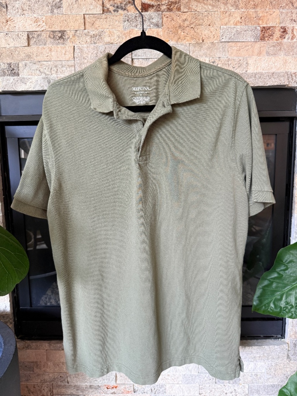 Merona Short Sleeve Polo Shirt in Olive Green